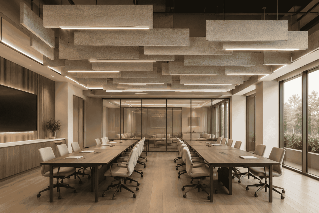 paneles acústicos decorativos para espacios corporativos